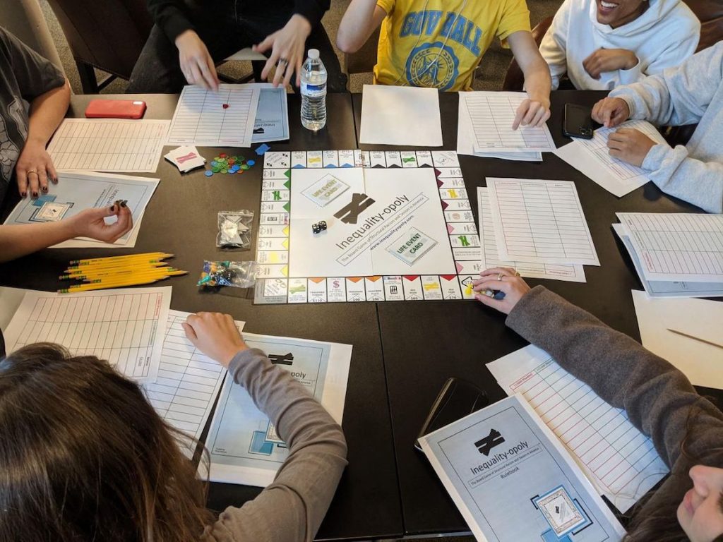 Inequality-opoly game play.
